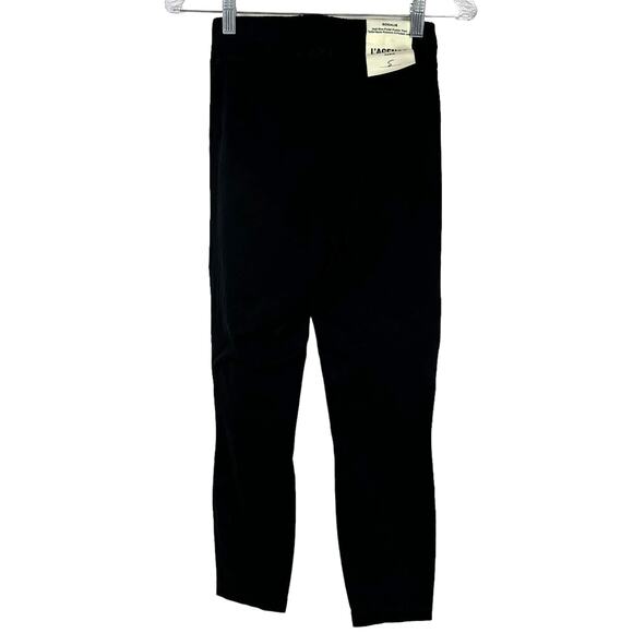 L'AGENCE NWT Rosalie High Rise Pedal Pusher Pant Crop Black Size S Elastic Waist - Picture 3 of 10